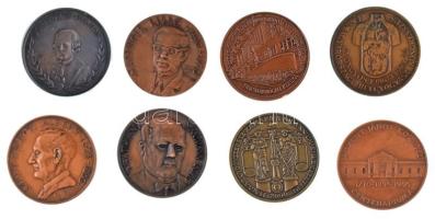 Vegyes 8db-os orvosi témájú emlékérem tétel, benne többek között: Lapis András (1942-) 1988. "Szent-Györgyi Albert 1893-1986 / Magyar Élettani Társaság Szeged - SZOTE Biokémia" bronz emlékérem (42,5mm); Bakos Ildikó (1948- ) 1985. "Rácz Sámuel / A Magyar Élettani Társaság Jubileumi Kongresszusa" kétoldalas bronz emlékérem (42,5mm); DN "Dr. Batthyány-Strattmann László" egyoldalas bronz emlékérem (42,5mm); 2000. "A Magyar Gyógyszerész Kamara a Millennium emlékezetére" kétoldalas bronz emlékérem (42,5mm); 1995. "A Szent János Kórház Centenáriuma 1710-1895-1995" kétoldalas bronz emlékérem (42,5mm) C:AU