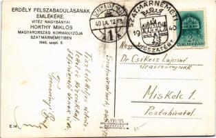 1940 Szatmárnémeti, Satu Mare; bevonulás, vitéz Nagybányai Horthy Miklós Magyarország kormányzója, T...