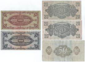 1944. 20P (2x) + 50P "A Vöröshadsereg Parancsnoksága" + 1945. 10.000P + 1946. 10.000MP T:F...