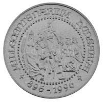 1996. "Millecentenarium Hungariae 896-1996 / Magyarország ezeregyszáz éves 896-1996" kétoldalas jelzett Ag emlékérem kapszulában, dísztokban (~5,80g/0.835/27mm) T:UNC patina