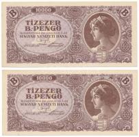 1946. 10.000BP (2x) T:AU,XF, hajtatlan, sarokhajlás, enyhén viseltes a bal szélén Adamo P35