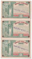 1903 Budapest "Tanuló Sorsjegy" 1K értékben (9x) kétszer három sorszámkövetők "098111...