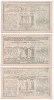 1903 Budapest "Tanuló Sorsjegy" 1K értékben (9x) kétszer három sorszámkövetők "098111...