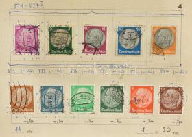 9 db kisebb méretű régi cserefüzetben főleg német bélyegek + kevés norvég, svájci, osztrák anyag