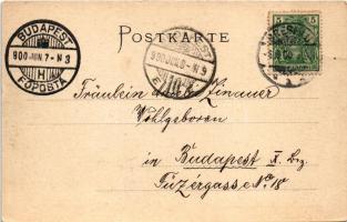 1900 Wroclaw, Breslau; Gondelhafen / gondola harbor, bridge (tiny tear)