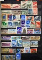 Vegyes külföldi tétel, jó svájci, szovjet légiposta anyaggal az elején, nagy alakú 12 lapos berakóba...