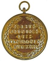 1922. "Magyar Bronz Érdemérem" aranyozott bronz kitüntetés mellszalag nélkül T:XF kopott aranyozás Hungary 1922. "Hungarian Bronze Merit Medal" gilt bronze decoration without ribbon C:XF worn gilt NMK 392.