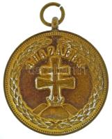 1922. "Magyar Bronz Érdemérem" aranyozott bronz kitüntetés mellszalag nélkül T:XF kopott a...