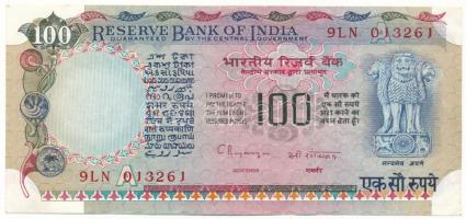 India DN(1992-1997) 100R T:F, tűzőgéplyuk India ND(1992-1997) 100 Rupees C:F, staplerholes Krause P#86