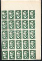 1950 Petőfi Sándor III. 1Ft vágott 25-ös tömb (gyártási ráncok / manufacturing creases)