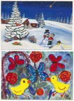 30 db MODERN szájjal-lábbal festők művészlap / 30 modern art postcards painted with mouth and leg