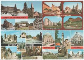 30 db MODERN osztott magyar város képeslap / 30 modern Hungarian town-view postcards