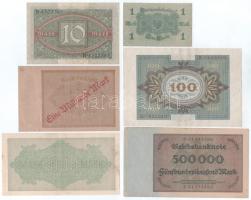 Német Birodalom 1914-1920. 1M - 100M (3xklf) + Németország / Weimari Köztársaság 1922-1923. 3xklf in...