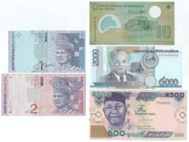 Vegyes, 5db-os külföldi bankjegytétel, közte Laosz 2011. 2000K, stb. T:AU-F Mixed, 5pcs foreign banknote lot, including Laos 2011. 2000 Kip, etc. C:AU-F