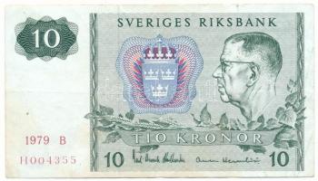Svédország 1979B 10K "H 004355" T:F Sweden 1979B 10 Kronor "H 004355" C:F Krause P#52d.3