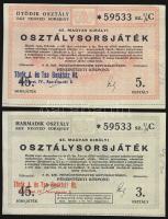1916. "Magyar Jelzálog-Hitelbank" nyereményjegye + 1940. Osztálysorsjáték 1/4 sorsjegye pi...