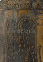 Ligeti Erika (1934-2004): Bohócöltöztető. Bronz fali plakett, jelzett, 28x20 cm /// Erika Ligeti (19...