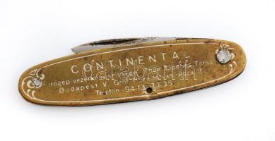 cca 1930 Continental írógép reklámos bicska, h:8 cm