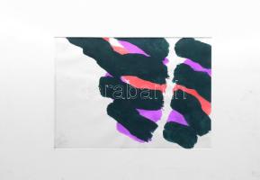 Bér János (1937-2021): Gesztusok (cím nélkül), 2012. Akvarell, papír, jelzett, paszpartuban. 29×41 cm