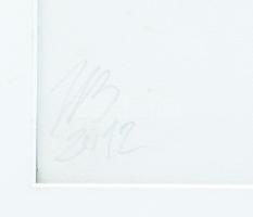 Bér János (1937-2021): Gesztusok (cím nélkül), 2012. Akvarell, papír, jelzett, paszpartuban. 29×41 c...