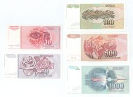 Jugoszlávia 1990-1991. 10D - 1000D (5xklf) T:AU
Yugoslavia 1990-1991. 10 Dinara - 1000 Dinara (5xdi...