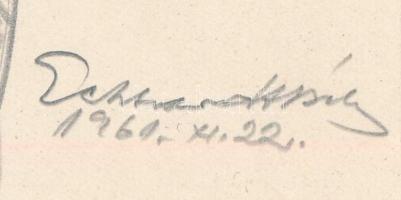 Gebhardt Béla (1901-1990): Kállai Gyula miniszerelnök, Ceruza, papír, Jelzett 18x13 cm