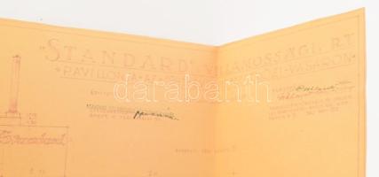 Gebhardt Béla (1901-1990): A Standard villamossági Rt 1941-es BNV pavilonja, tervrajz, autográf aláí...