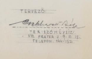 Gebhardt Béla (1901-1990): A Jénai tűzálló edény gyár 1941-es BNV pavilonja, tervrajz, autográf aláí...