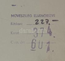 Krajcsirovits Henrik (1929-2007): Ablakban. Színes linómetszet, papír, jelzett, számozott (12/100), ...