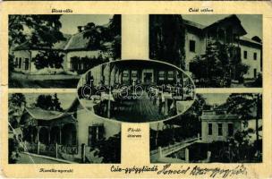 1944 Csíz, Csízfürdő, Kúpele Cíz; Glosz villa, Csízi otthon, Kamilla nyaraló, Vera nyaraló, Fürdő étterem. Csízfürdő rt. kiadása / villas, spa restaurant (szakadás / tear)