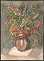 Baranyai Ferenc (?-): Csendélet. Akvarell, papír, jelzett, 30x21 cm