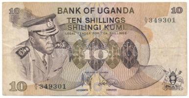 Uganda DN(1973) 10Sh "A/9 349301" T:VG Uganda ND(1973) 10 Shillings "A/9 349301" C:VG Krause P#6a