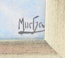 cca 2000-2020 reprint Alfons Mucha plakát, nyomat, papír, kiadás nélkül, üvegezett fakeretben. 51x26...