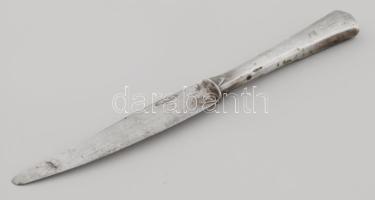 Ezüst (Ag) nyelű kés, jelzett, bruttó 45g