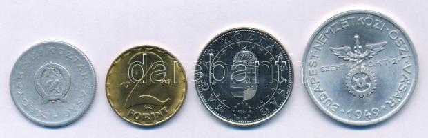 1949. 1Ft Al + Iván István (1905-1968) 1949. "Magyar Állami Pénzverő / Budapesti Nemzetközi Őszi Vásár" Al emlékérem (32mm) + 1973. 2Ft sárgaréz + 2004. 50Ft Cu-Ni "Európai Uniós csatlakozás" T:AU-F
