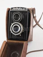 Lomo Ljubitel 2 6x6 cm kamera 1:4,5/7,5 cm objektívvel, tokkal