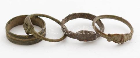 4 db római ezüst és bronz gyűrű