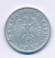 Német Harmadik Birodalom 1943A 50pf Al T:VF, ütődés German Third Reich 1943A 50 Pfenning Al C:VF, punched Krause KM#96