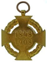 1908. "Katonai Jubileumi Kereszt" aranyozott bronz kitüntetés mellszalag nélkül T:XF
Hung...