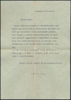 1944 Bp., Ferencsik János (1907-1984) Kossuth-díjas karmester, az Operaház igazgatójának írt levele