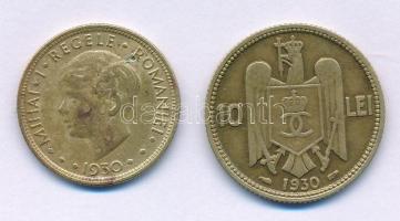 Románia 1930KN 5L Ni-sárgaréz "I. Mihály" Birmingham + 1930. 10L Ni-sárgaréz "I. Mihály" Párizs T:VF,F, ütődés Romania 1930KN 5 Lei Ni-brass "Mihai I" Birmingham + 1930. 10 Lei Ni-brass "Mihai I" Paris C:VF,F, punch Krause KM#48, KM#49