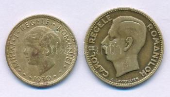 Románia 1930KN 5L Ni-sárgaréz "I. Mihály" Birmingham + 1930. 10L Ni-sárgaréz "I. Mihá...