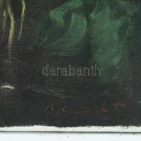 Tihanyi F jelzéssel, Vastagh György után: Pipára gyújtó cigánylány. Olaj, vászon. 80x60 cm