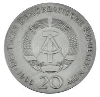 Német Demokratikus Köztársaság 1966. 20M Ag "Gottfried Wilhelm Leibniz" kapszulában T:AU / German Democratic Republic 1966. 20 Mark Ag "Gottfried Wilhelm Leibniz" in capsule T:AU Krause KM#16