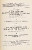 Bónis Éva: A császárkori edényművesség termékei Pannoniában. (A terra szigillátákon kívül.) I. A korai császárkor anyaga. Die kaiserzeitliche Keramik von Pannonien (Ausser den Sigillaten.) I. Die Materialen der frühen Kaiserzeit. [Unicus!] Dissertationes Pannonicae ex Instituto Numismatico et Archaeologico Universitatis de Petro Pázmány Nominatae Budapestinensis Provenientes. Ser. II. No. 20. Bp., 1942. A Kir. Magyar Pázmány Péter Tudományegyetem Érem- és Régiségtani Intézete, (Egyetemi-ny.) 269 p.+XLII (fekete-fehér képtálbál, XXXII-ig rajzok, XXXIII-tól fekete-fehér fotóanyag) t. Magyar és német nyelven. Átkötött modern félvászon-kötés, jó állapotban.