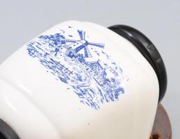 Holland mintás fali kávédaráló, m: fa lapon, m: 30 cm