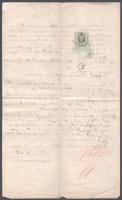 cca 1870 Lazur Antal honvéd hadnagy, ügyvéd aláírt feljegyzése