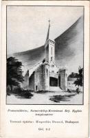 Budapest XVIII. Pestszentlőrinc, Szemeretelep-Kertvárosi Református egyház templomterve s: Hegedűs Dezső (non PC) (EB)
