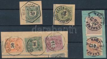 ca 1889-1899 4 db levélkivágás 7 db Krajcáros bélyeggel "BESZTERCZE", "ESZÉK", &...