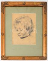 20. sz. eleje, Üvegezett képkeret, benne nyomattal, 45x37 cm